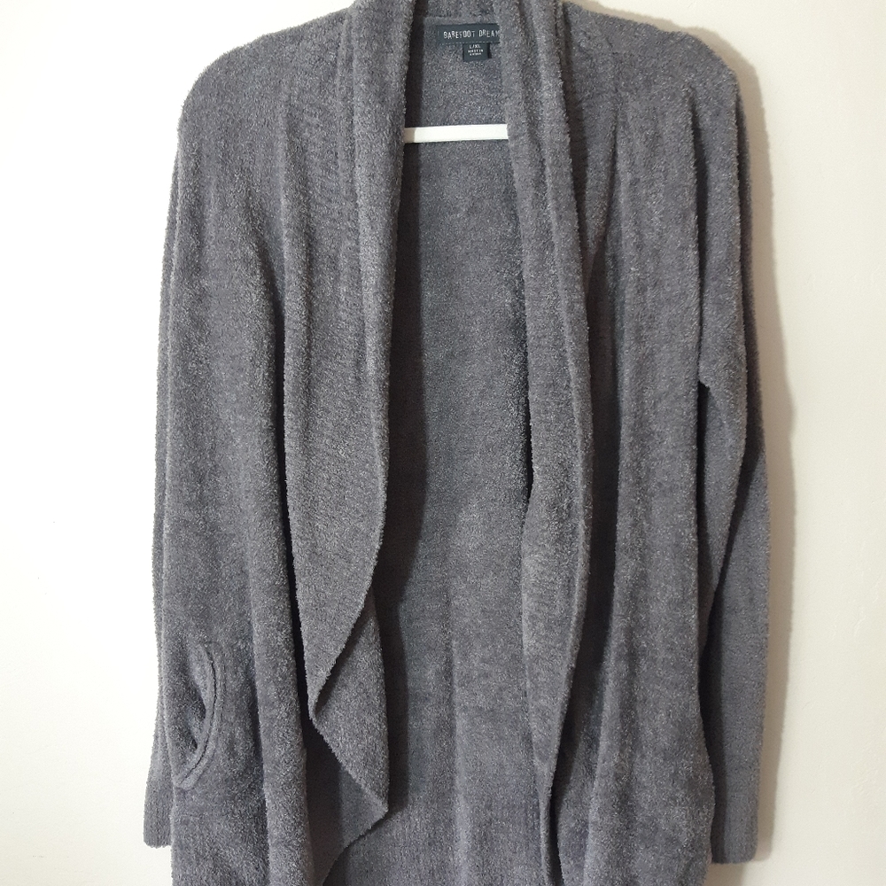 Barefoot  dreams L/XL gray shrug pockets